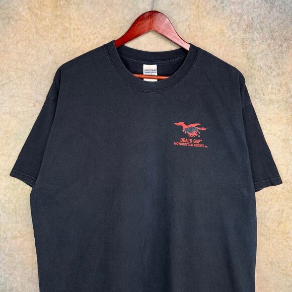 VTG Y2K Biker Snake Dragon T Shirt Sz XL Black Choppers Ride Deals Gap NC - Picture 4 of 7